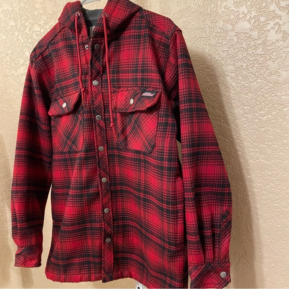 NWOT Dickies Flannel Fleece Jacket Coat Fall Winter Outdoor Men's Small Shacket - Picture 9 of 10
